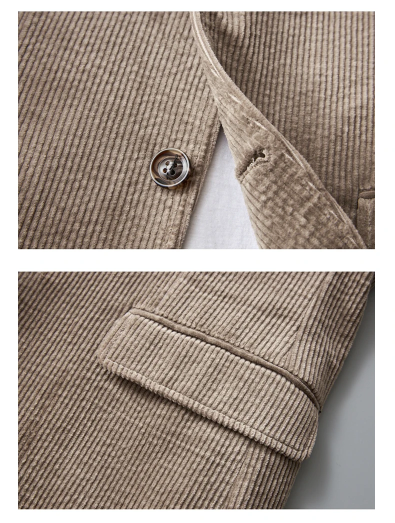 Autumn Winter 2025 New Korean Version of Fashion Handsome Men Young Slim Casual Corduroy Suit Cotton Corduroy Suit Jacket M-4XL