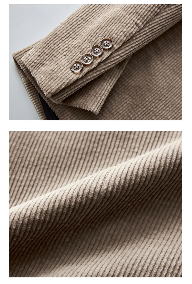 Autumn Winter 2025 New Korean Version of Fashion Handsome Men Young Slim Casual Corduroy Suit Cotton Corduroy Suit Jacket M-4XL