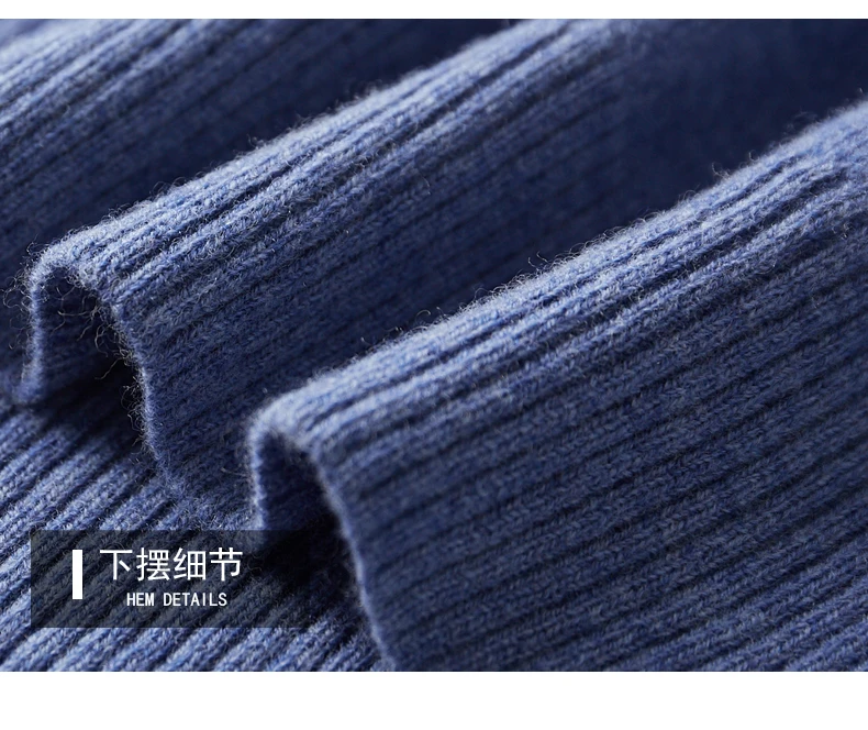 Autumn and Winter New 100% Pure Wool Sweater Men's POLOL Neck Sweater Lapel Button Cashmere Sweater Business Knitting Bottoming
