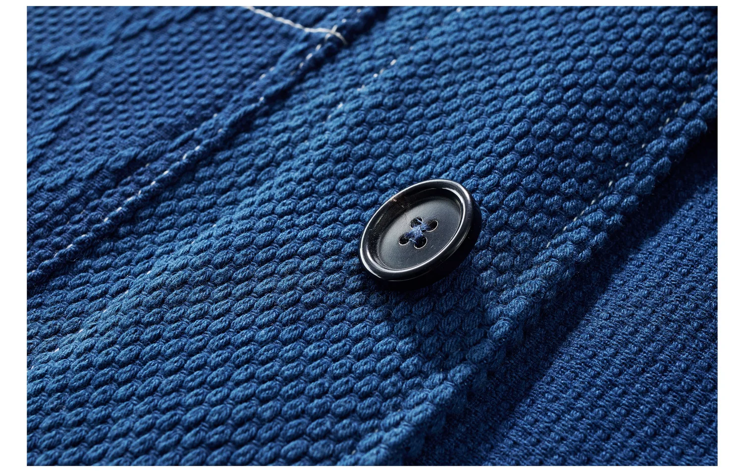 Vintage Indigo Jacket Men French Workwear Cargo Tooling Jacket Autumn Winter Blue Dyed Kendo Fabric Multi-pocket Cardigan Coat
