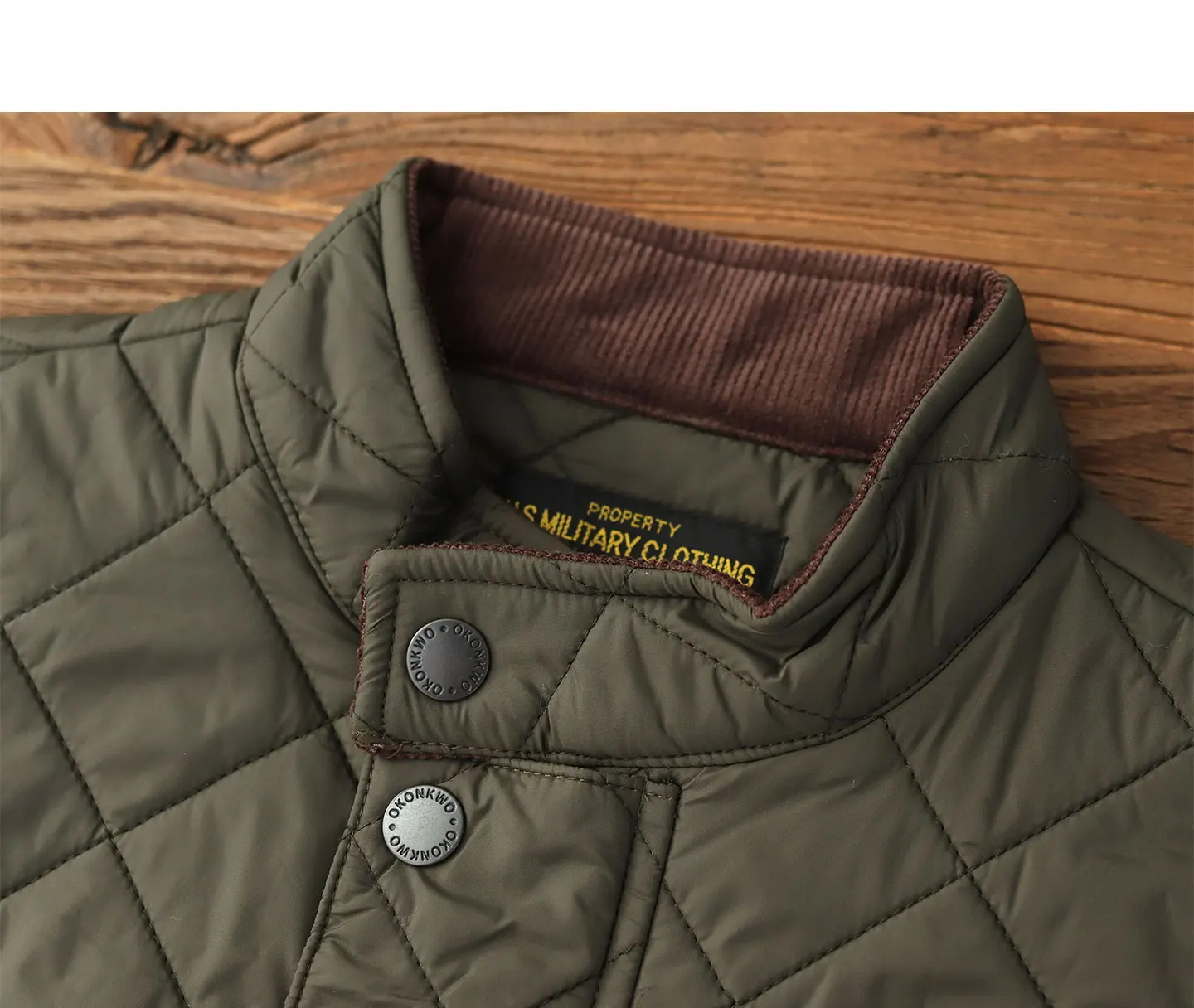 2026 Winter New American Retro Long Sleeve Dom Quilted Vest Men's Polo Style 100% Polyester Thick Casual Multi-pocket Jacket