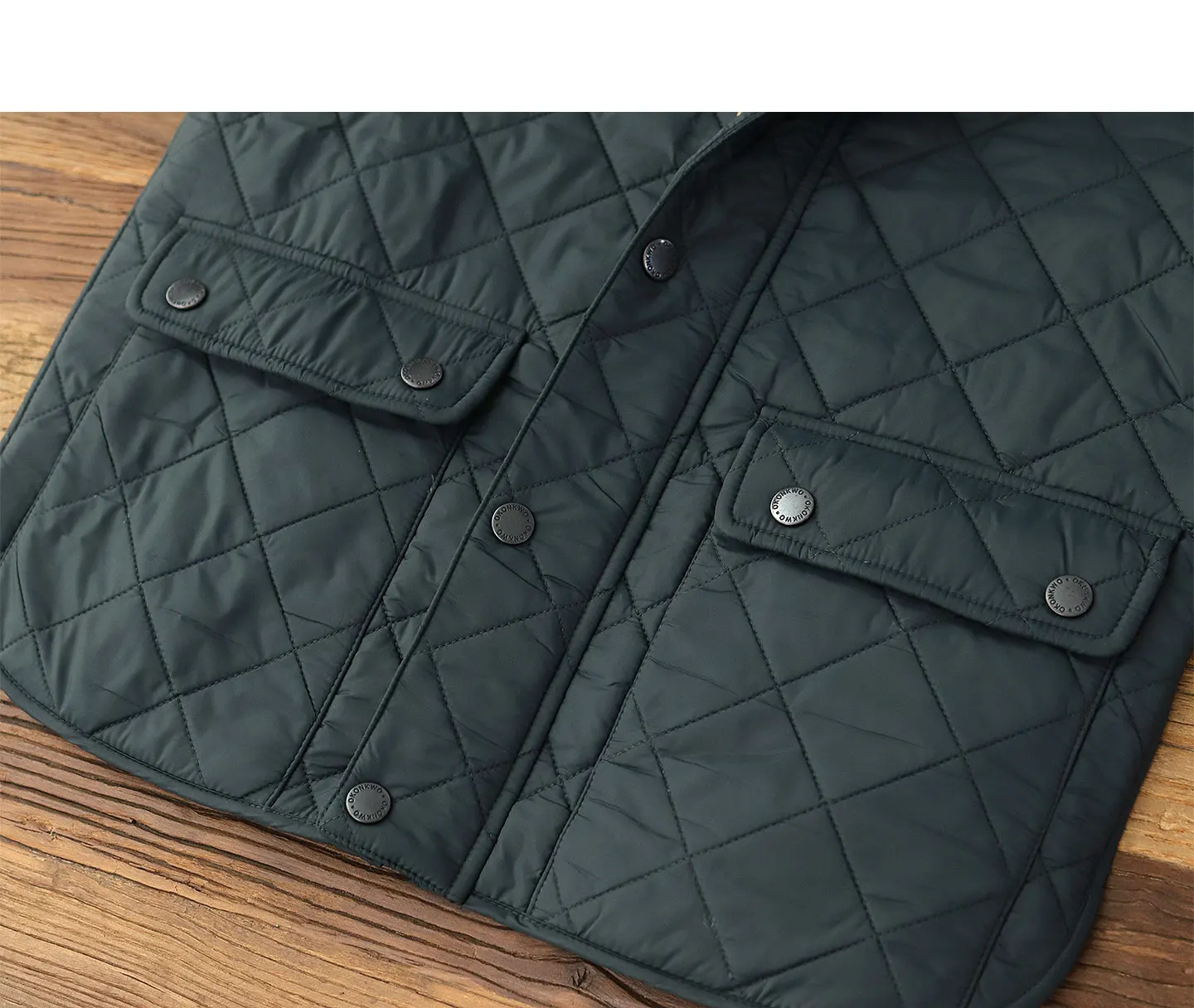 2026 Winter New American Retro Long Sleeve Dom Quilted Vest Men's Polo Style 100% Polyester Thick Casual Multi-pocket Jacket