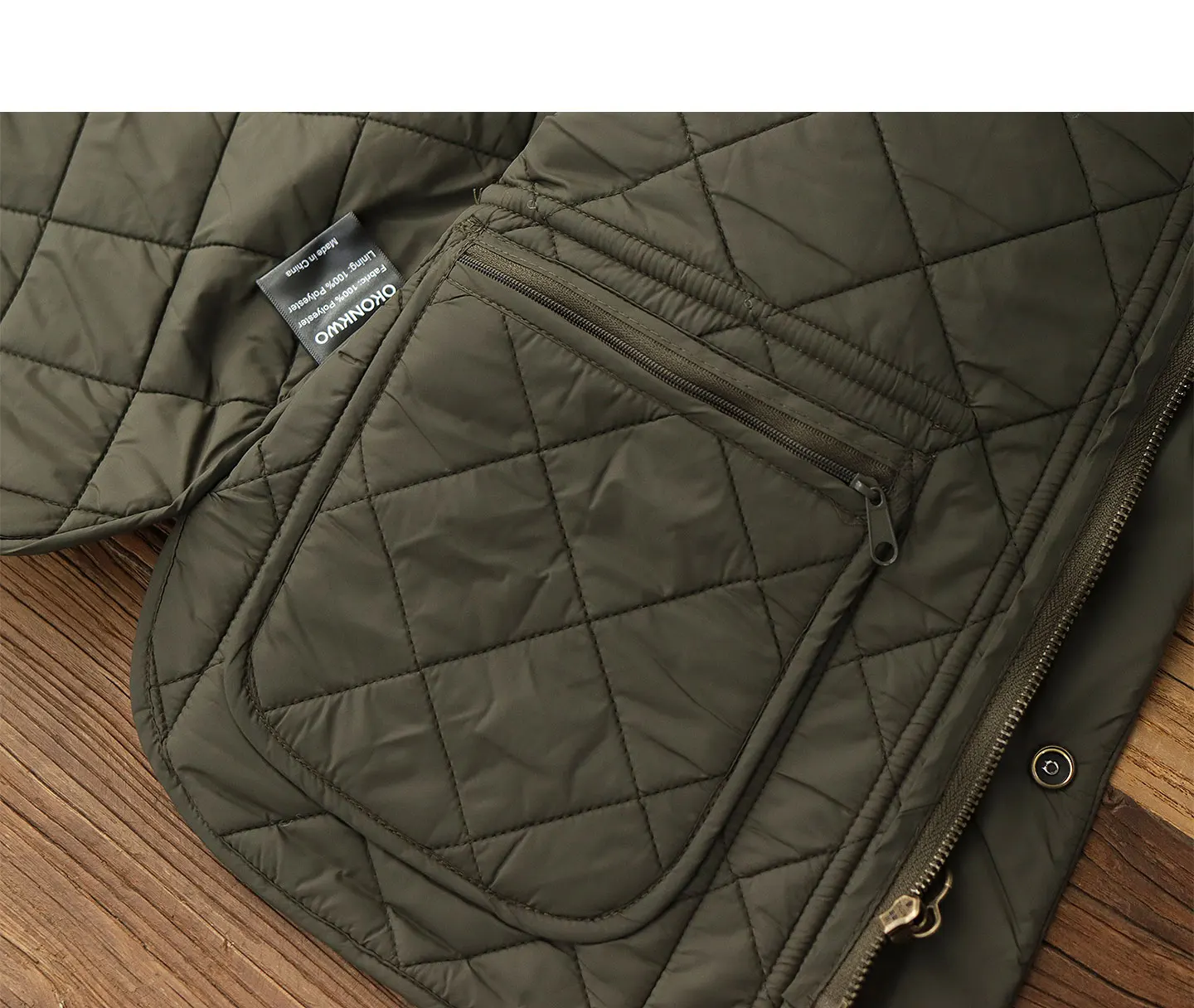 2026 Winter New American Retro Long Sleeve Dom Quilted Vest Men's Polo Style 100% Polyester Thick Casual Multi-pocket Jacket