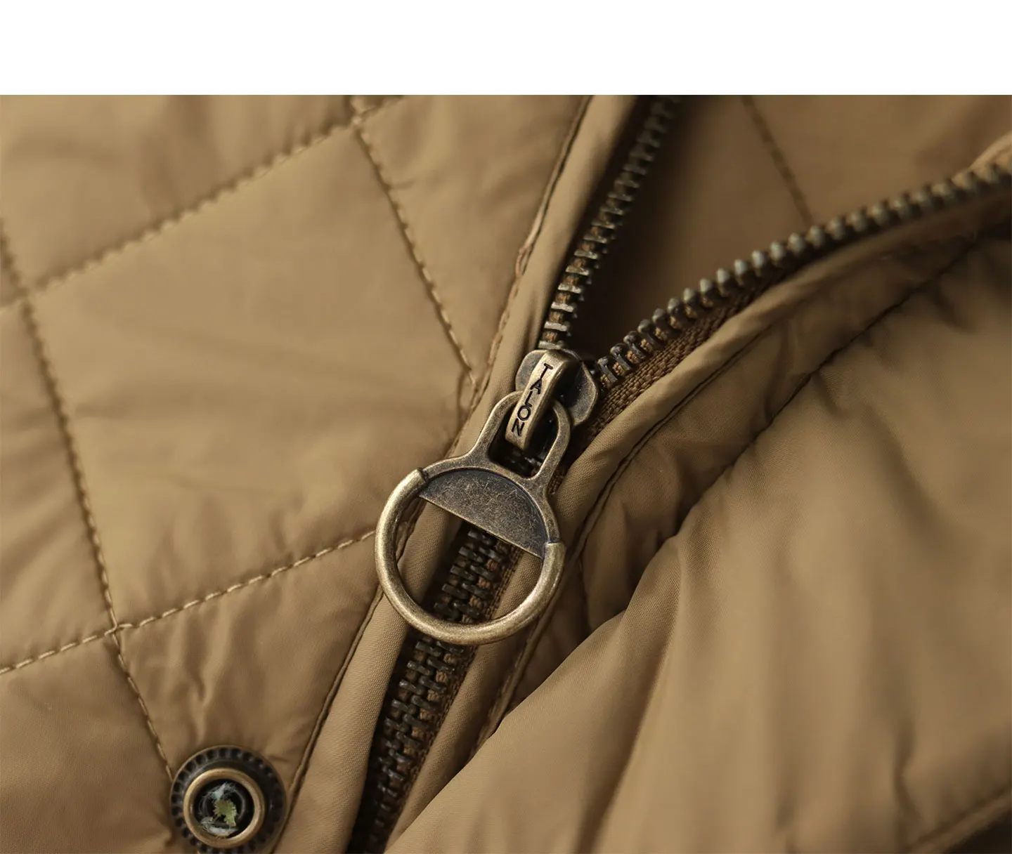 2026 Winter New American Retro Long Sleeve Dom Quilted Vest Men's Polo Style 100% Polyester Thick Casual Multi-pocket Jacket