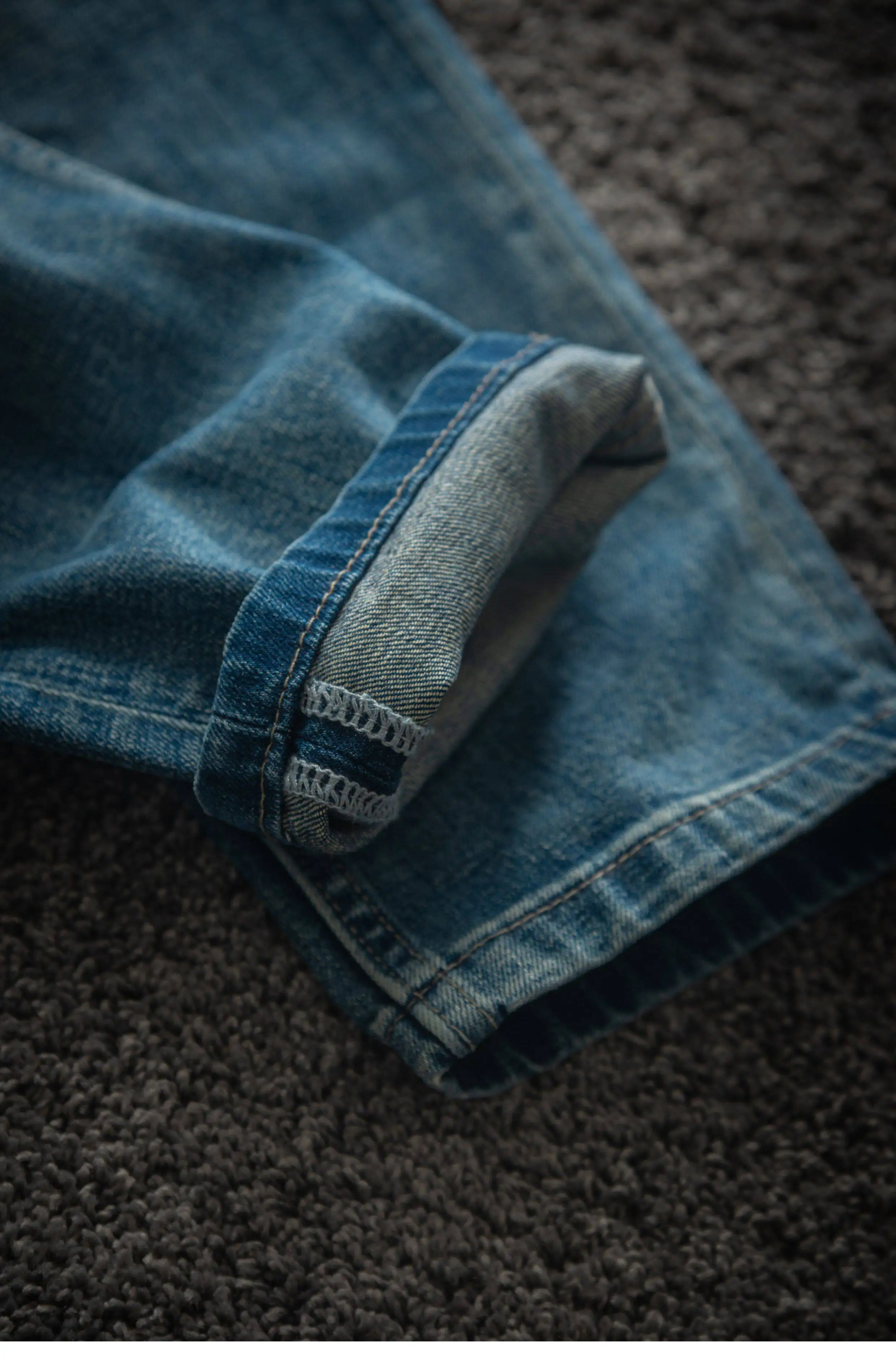 2026 Spring New American Retro Heavyweight High-end Comfort Jeans Men's Fashion 94% Cotton Washed Old Straight Casual Pants