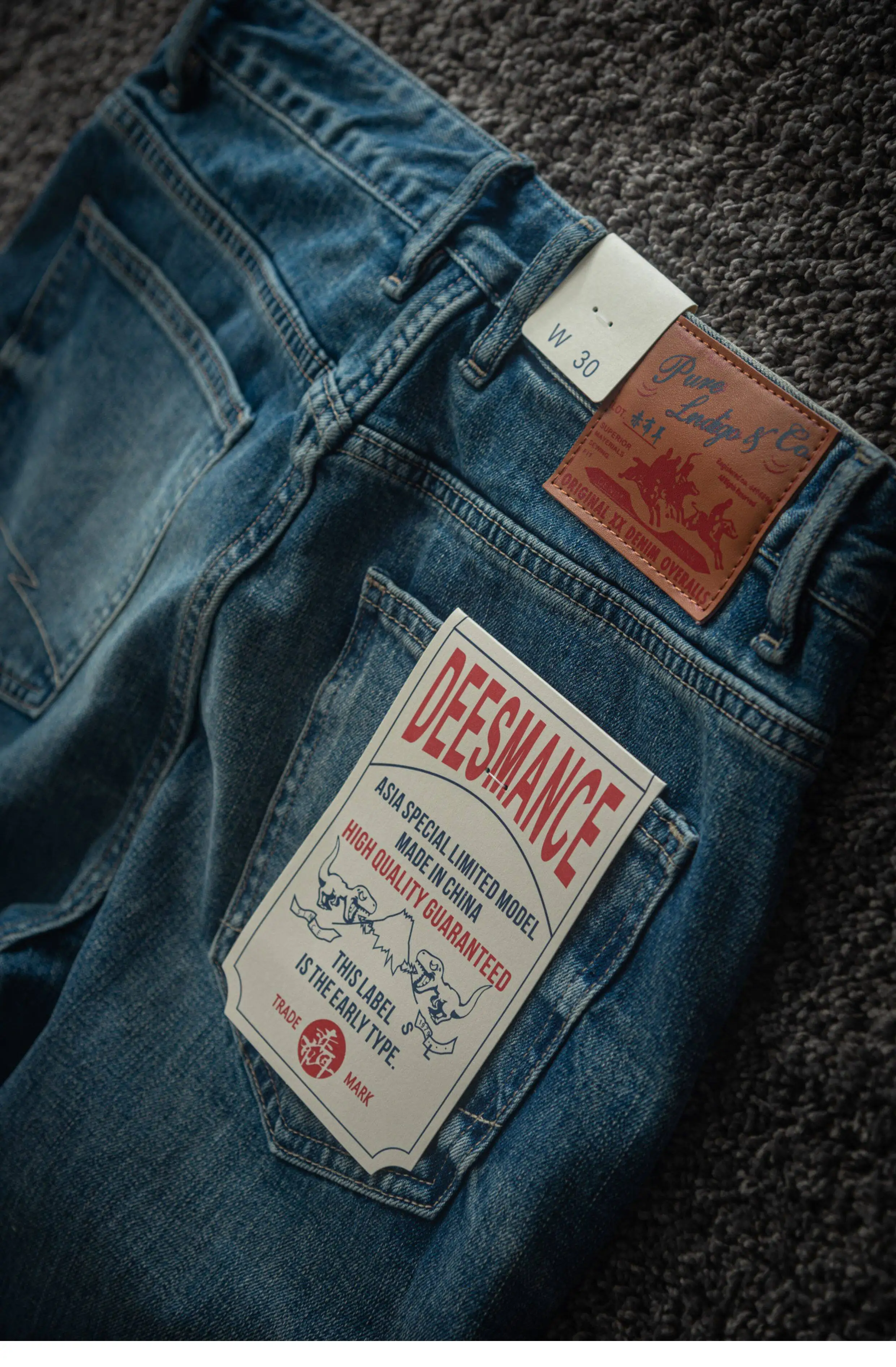 2026 Spring New American Retro Heavyweight High-end Comfort Jeans Men's Fashion 94% Cotton Washed Old Straight Casual Pants