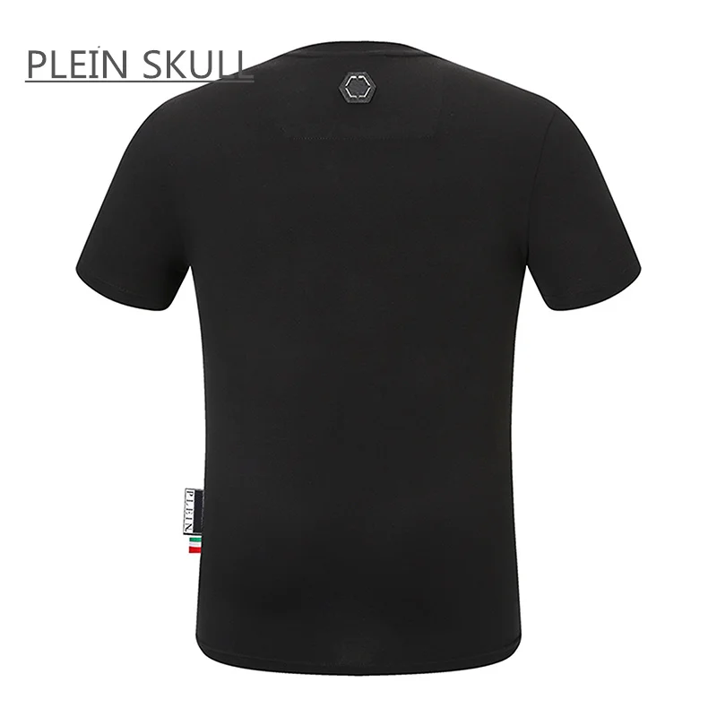 PLEIN SKULL Men's T-shirt Cotton Classic Retro Punk Short Sleeve Top Bear Printed Casual Round Unisex Sports Luxury Neck Tee