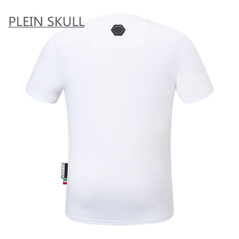 PLEIN SKULL Men's T-shirt Cotton Classic Retro Punk Short Sleeve Top Bear Printed Casual Round Unisex Sports Luxury Neck Tee