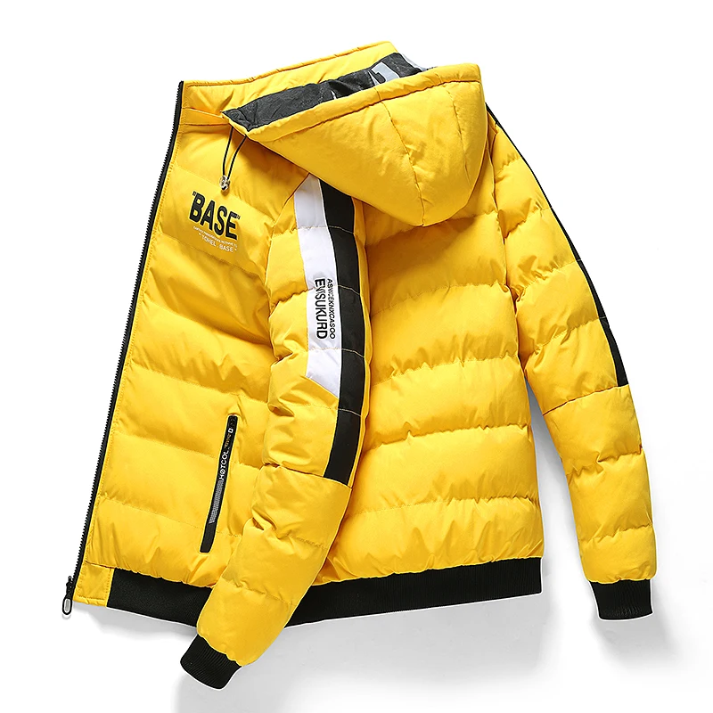 Men Fashion Double Sided Wear Jacket New Solid Removable Hat Comfort Thickening Coat Winter Casual Keep Warm Windproof Parka Men