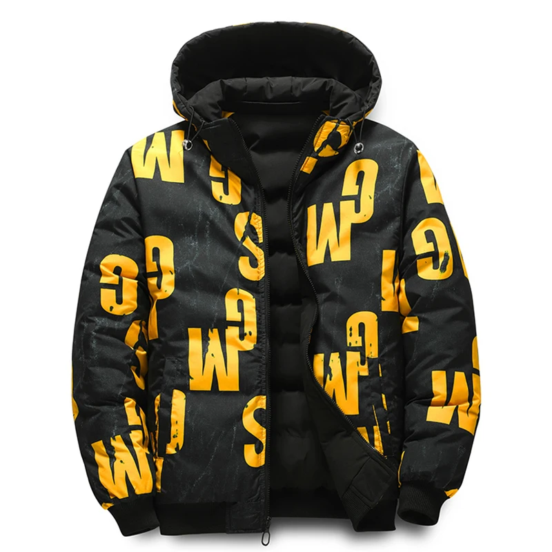 Men Fashion Double Sided Wear Jacket New Solid Removable Hat Comfort Thickening Coat Winter Casual Keep Warm Windproof Parka Men