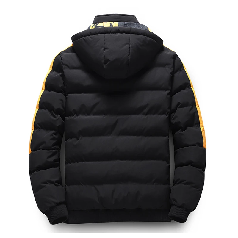 Men Fashion Double Sided Wear Jacket New Solid Removable Hat Comfort Thickening Coat Winter Casual Keep Warm Windproof Parka Men
