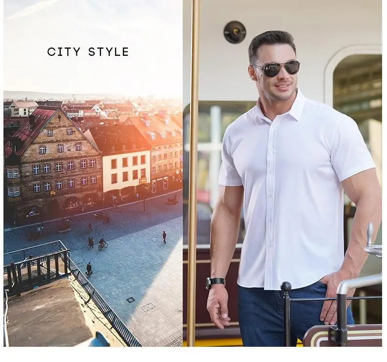 Oversized Men's Shirt 10XL 8XL Plus Size Short Sleeve Shirt Pure Color Business Formal Tees Casual Loose Fit Tops Male Clothing