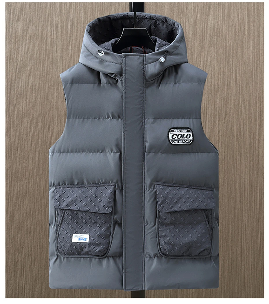 Winter Vests Men Thick Warm Vest Plus Size 10XL 12XL Fashion Casual Solid Color Black Vests Sleeveless Jacket Big Size 11XL
