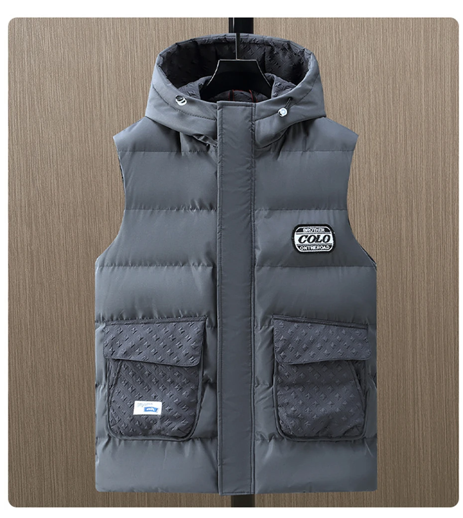 Winter Vests Men Thick Warm Vest Plus Size 10XL 12XL Fashion Casual Solid Color Black Vests Sleeveless Jacket Big Size 11XL