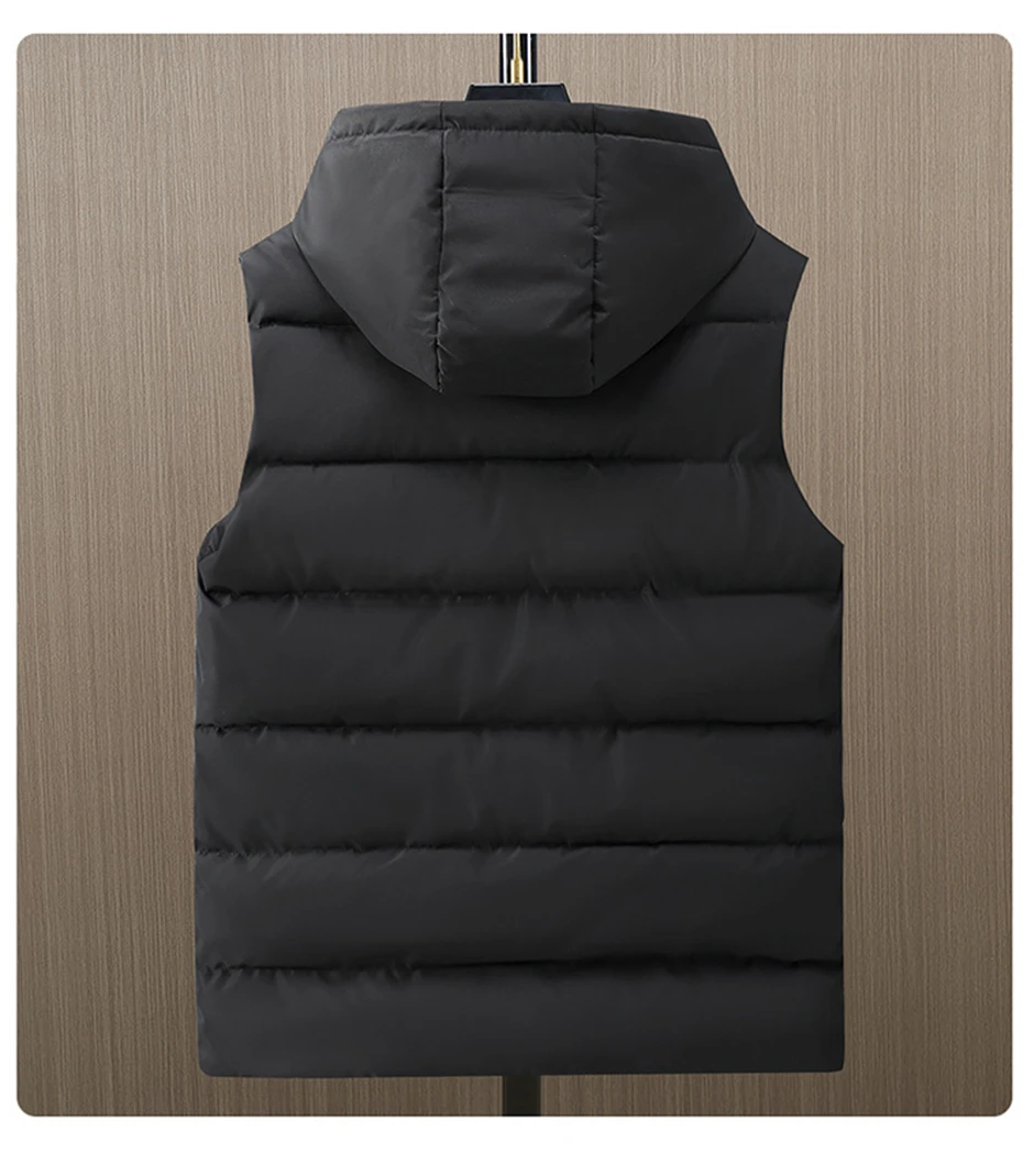 Winter Vests Men Thick Warm Vest Plus Size 10XL 12XL Fashion Casual Solid Color Black Vests Sleeveless Jacket Big Size 11XL