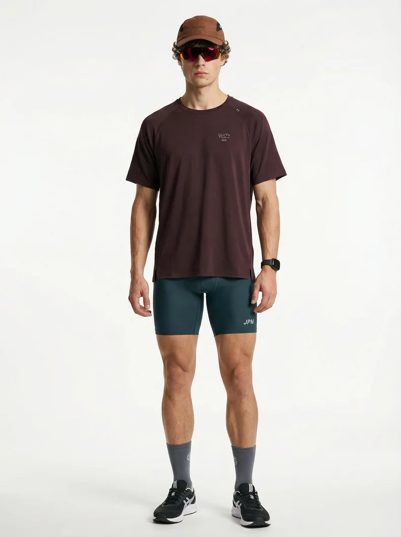 Men's Merino Wool Running T-Shirt - Breathable Short Sleeve Outdoor Sports Top for Summer