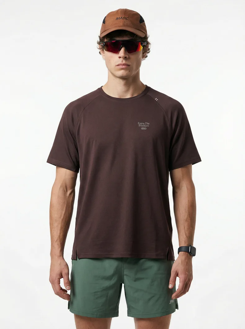 Men's Merino Wool Running T-Shirt - Breathable Short Sleeve Outdoor Sports Top for Summer