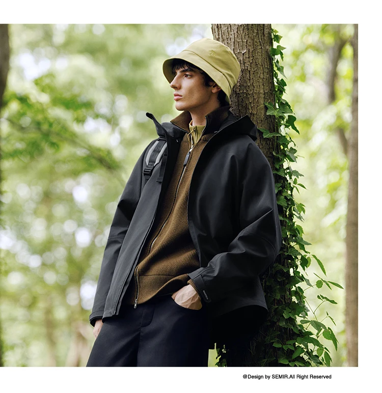 Semir Men Jacket Waterproof Windproof Hooded Breathable Durable Outdoor Utility Casual Autumn Outerwear Daily Wear 2026