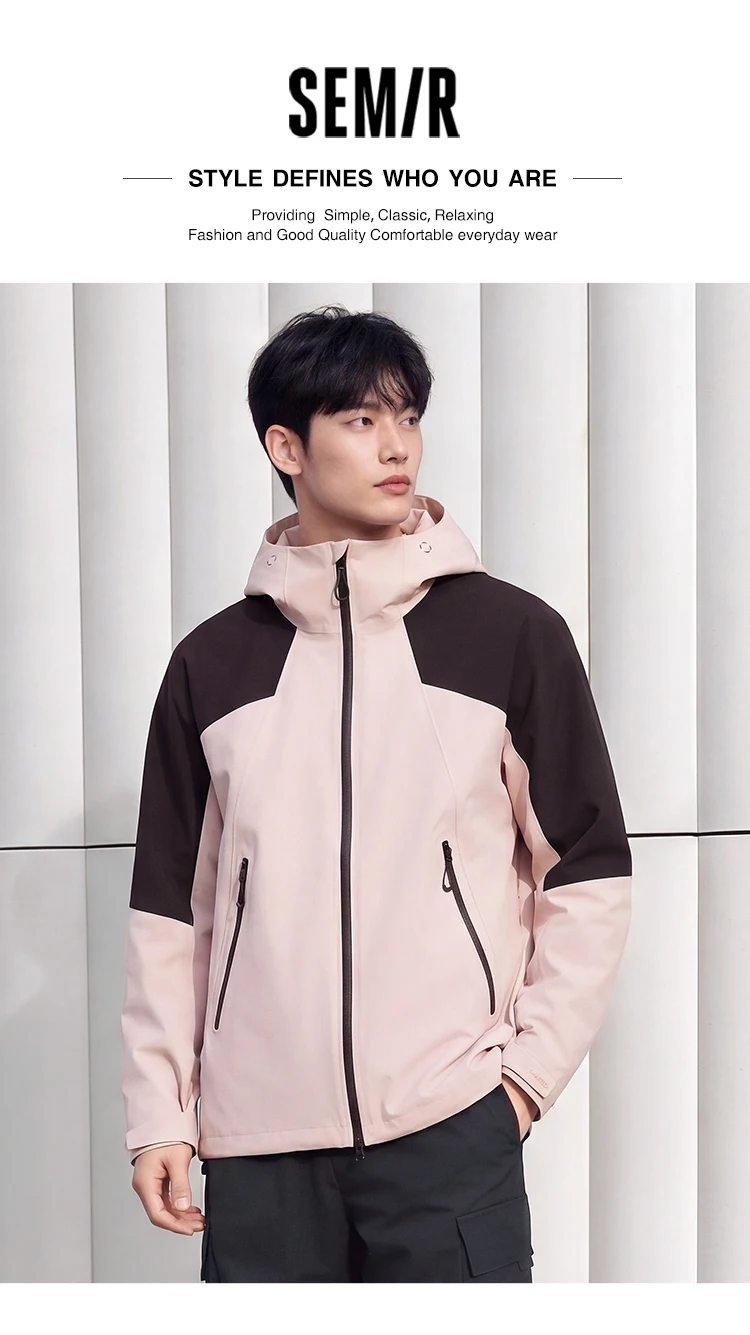 Semir Men Jacket Waterproof Windproof Hooded Breathable Durable Outdoor Utility Casual Autumn Outerwear Daily Wear 2026