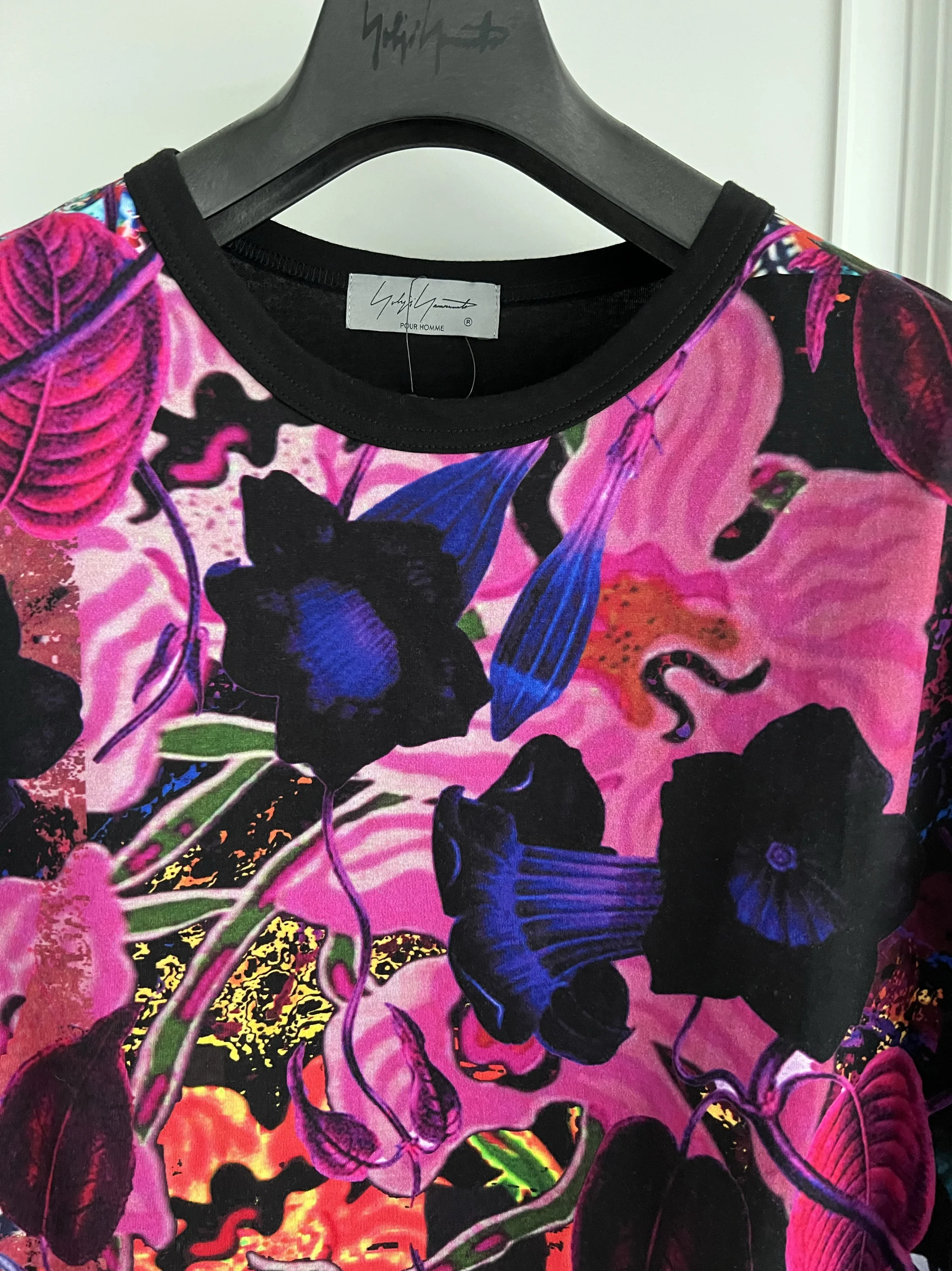 TOP-YAMAMOTO Original Design Collaboration Round Neck T-shirt, Hawaiian men's and women's large-sized Japanese