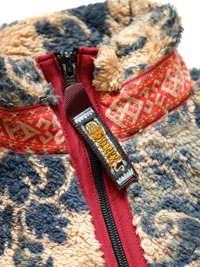 Japanese Autumn And Winter Shake Fleece Retro Casual Zipper Warm Jacket Tang Grass Tide Coat