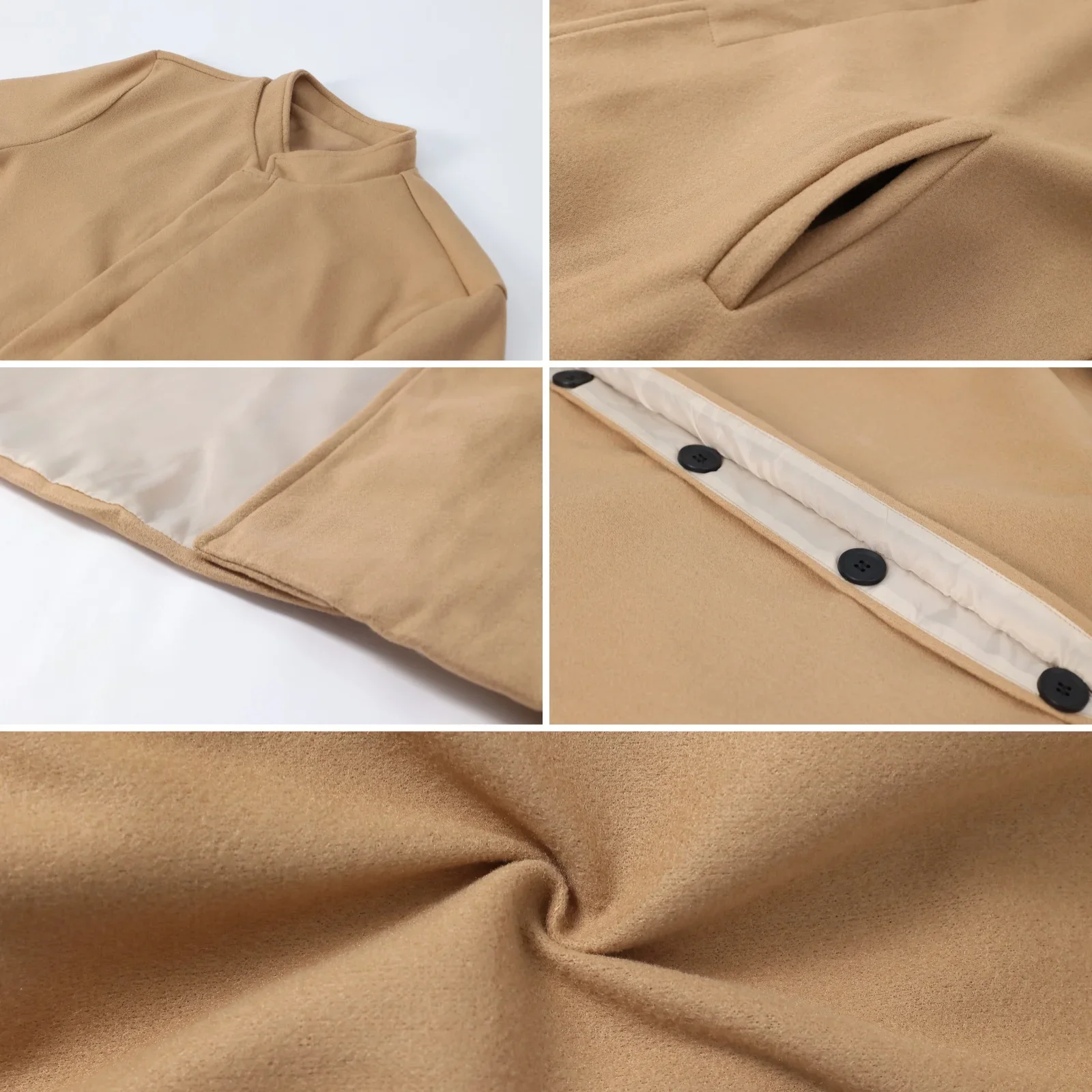 New Winter Men's Single-Breasted Invisible Button Trench Coat Knee-Length Fit Casual Streetwear Business-Appropriate Warm Jacket