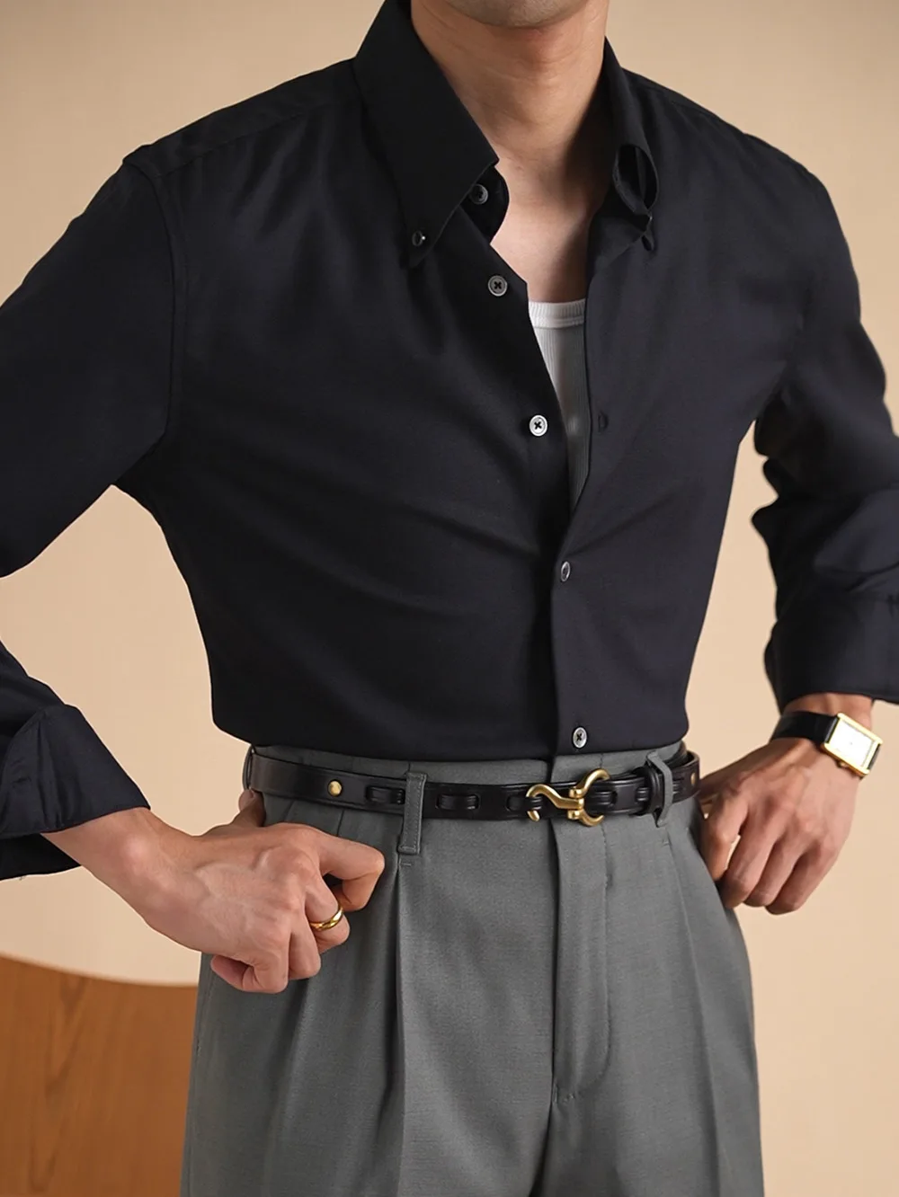 Italian Style Shirts Men Dress Camisa Social Masculina Breathable Long Sleeved Daily Solid Color Shirt Chemise Hawaienne Homme