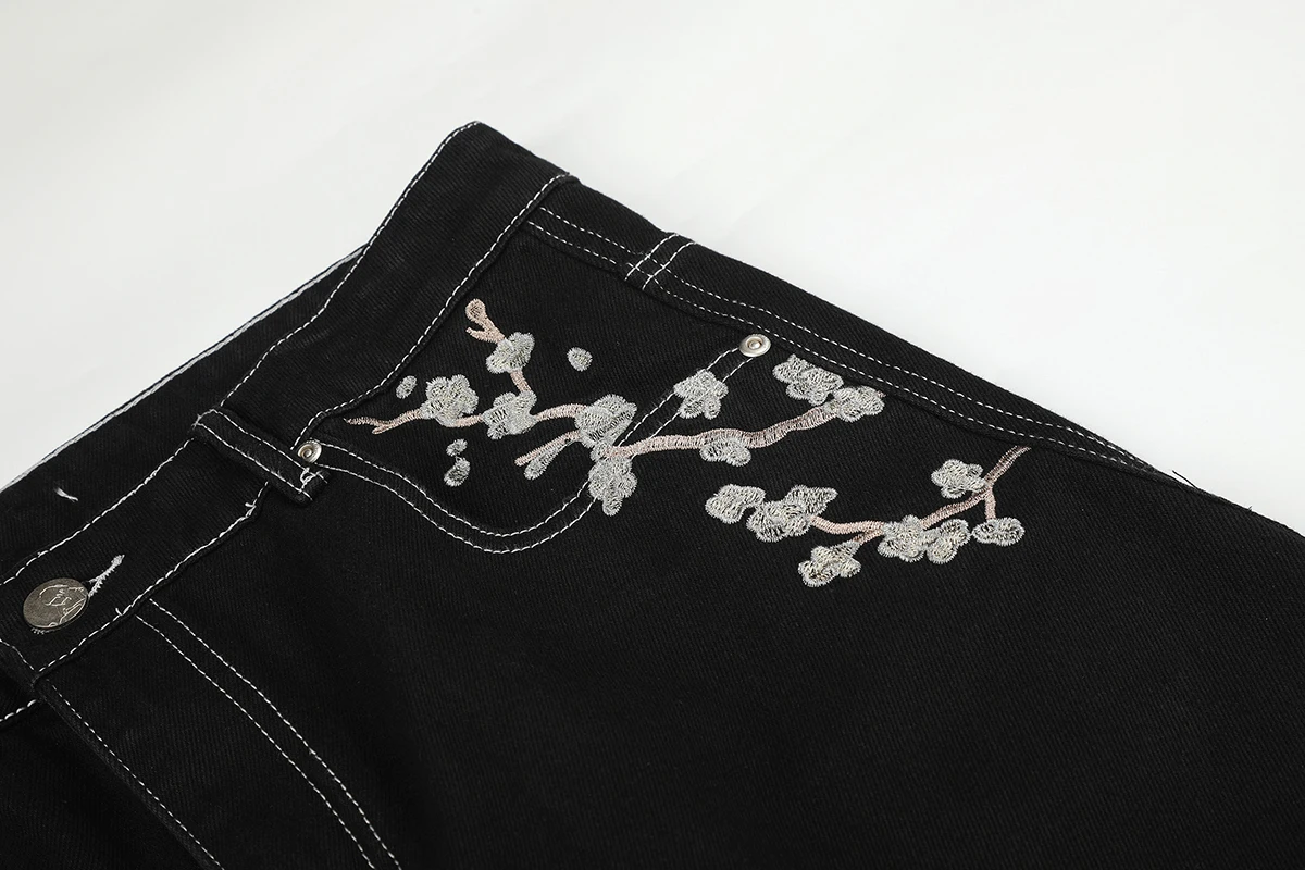 High Street Tiger Dragon Embroidery Baggy Jeans Pants for Men and Women Pantalones Hombre Straight Denim Trousers Oversized