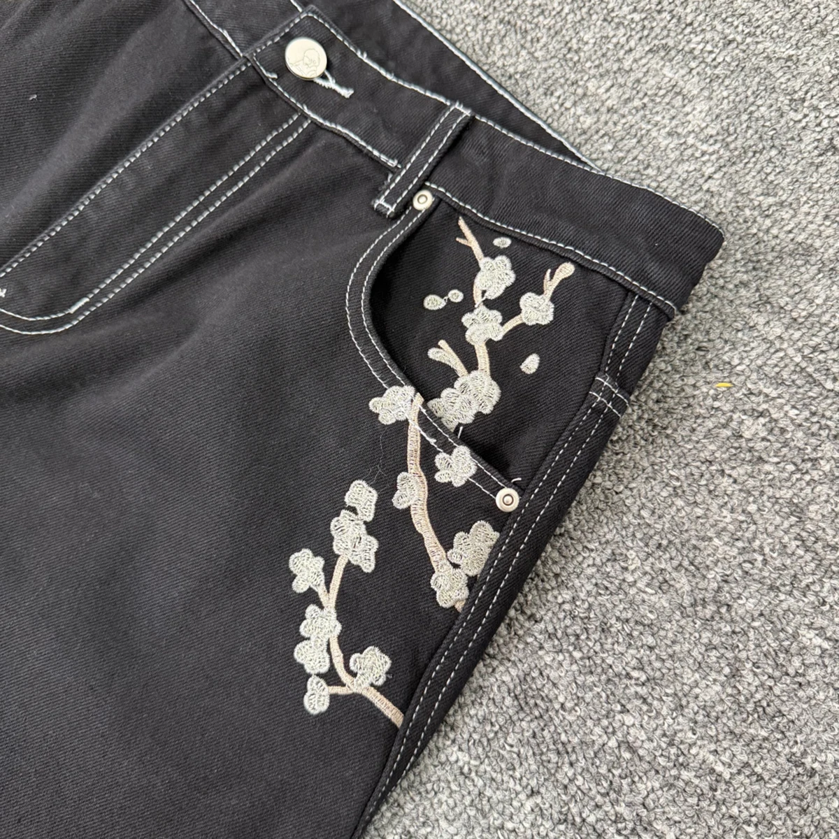 High Street Tiger Dragon Embroidery Baggy Jeans Pants for Men and Women Pantalones Hombre Straight Denim Trousers Oversized