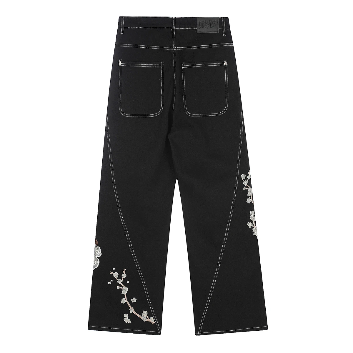 High Street Tiger Dragon Embroidery Baggy Jeans Pants for Men and Women Pantalones Hombre Straight Denim Trousers Oversized