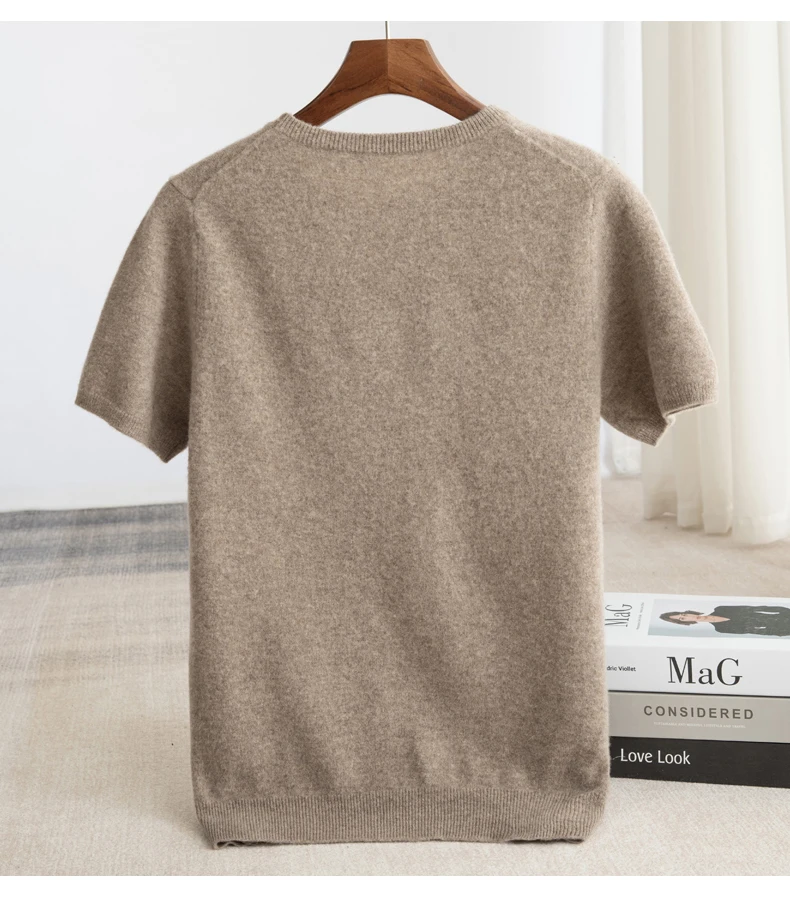 WinvyNee Man's Clothing O Neck Solid Fitted Slightly Stretchy Casual Half Sleeve Knitwear Wool Pullovers Autumn Winter M1103039