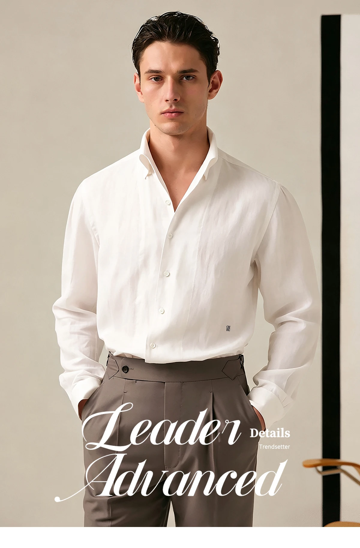 Men's New Shirt Lightweight Breathable Lyocell Material Men's Temperament Old Money Style Single Breasted