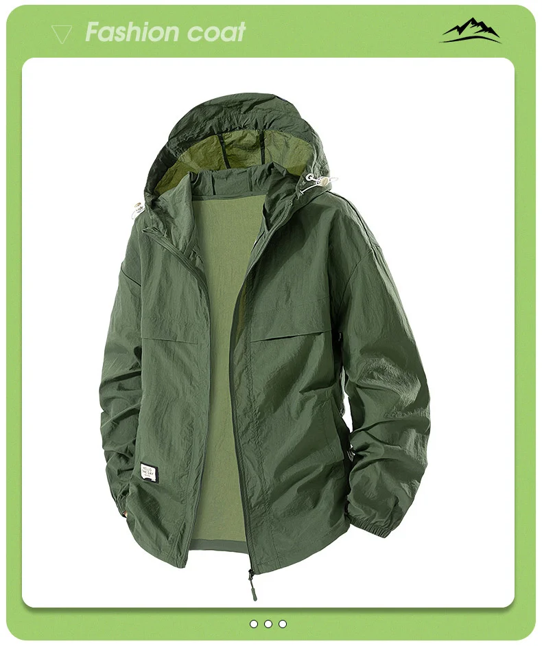 Plus Size 8XL UPF 50+ Summer Hiking Jacket Men Waterproof Quick Dry Camping Windbreaker Trekking Fishing Outdoor Anti UV Clothes
