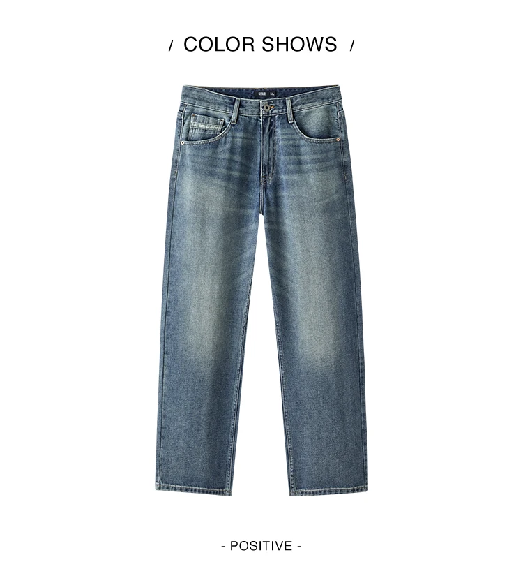 Semir Men Jeans Retro Washed Loose Straight 2026 Autumn Soft Durable Denim Pants Casual Commute Everyday Style Daily Wear