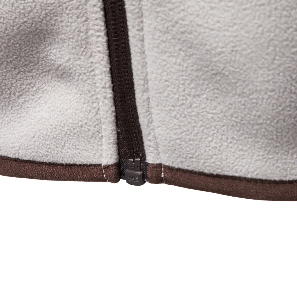 AIOPESON Men's Multi Pocket Hooded Fleece Jacket Full Zip Coat Suede Hood Zip Up Streetwear Autumn Winter Warm Outerwear