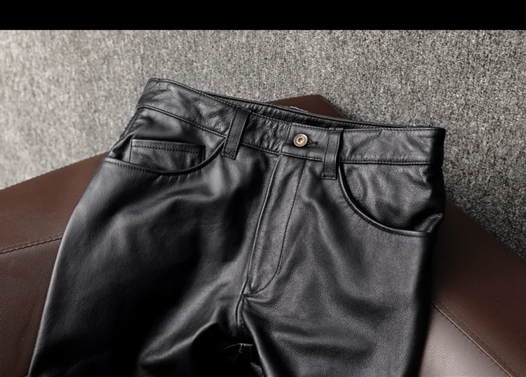 Mauroicardi Spring Autumn Cool Black Pu Leather Moto & Biker Pants Men Luxury Designer European Style Clothes Streetwear 2025