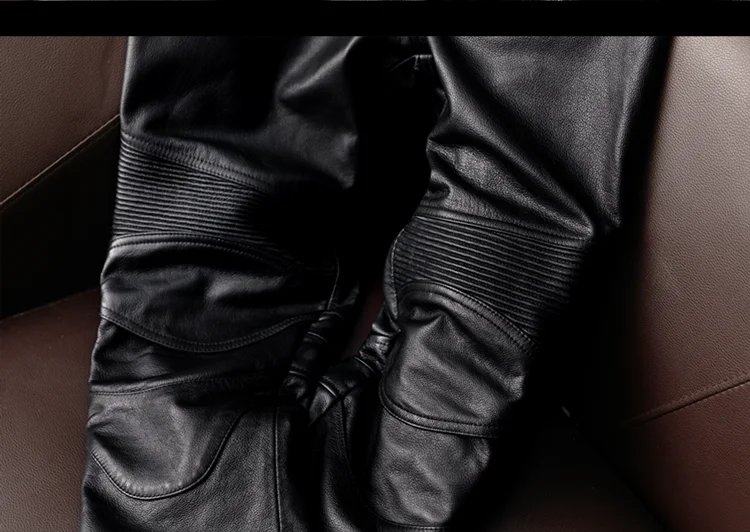 Mauroicardi Spring Autumn Cool Black Pu Leather Moto & Biker Pants Men Luxury Designer European Style Clothes Streetwear 2025