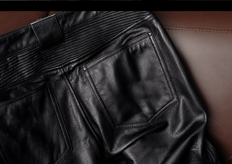 Mauroicardi Spring Autumn Cool Black Pu Leather Moto & Biker Pants Men Luxury Designer European Style Clothes Streetwear 2025