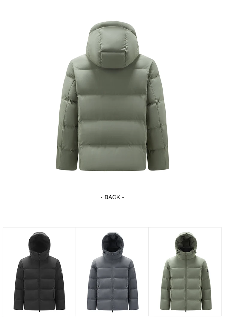Semir Grey Duck Down Jacket Warm Windproof Men 2026 Winter Short Style Loose Fit Daily Wear Cold Weather Outerwear Coat
