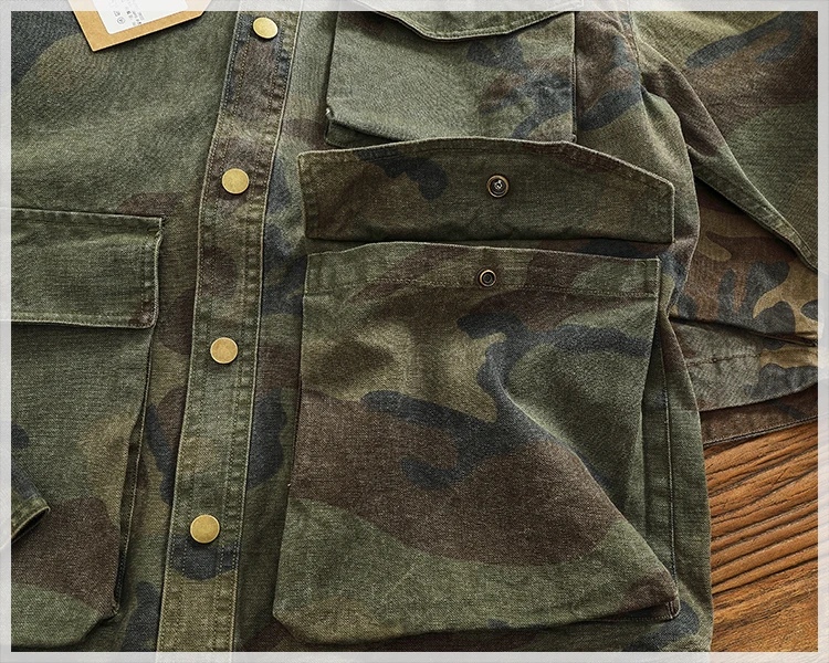 Casual cargo shirt camouflage coat fall new men's coat large pocket function stylish outdoor jacket