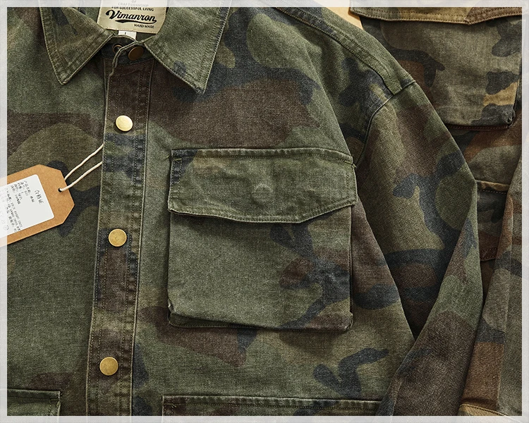 Casual cargo shirt camouflage coat fall new men's coat large pocket function stylish outdoor jacket