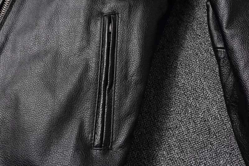 New Men Top‑Layer Genuine Cowhide Leather Jacket, Stand Collar Classic Motorcycle Biker Coat, Windproof Warm Outerwear, Plus Size Available For Autumn Winter Riding And Daily Casual Wear