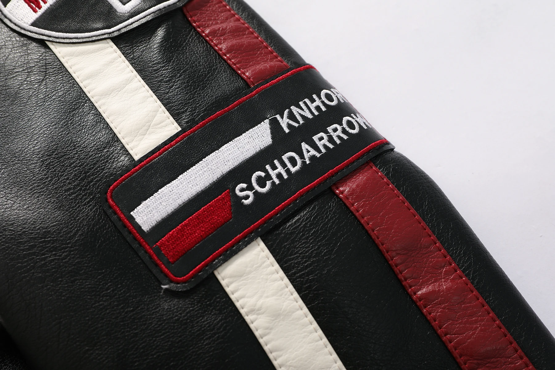 Men's Motorcycle Racing Suit PU Leather Label Color Jacket