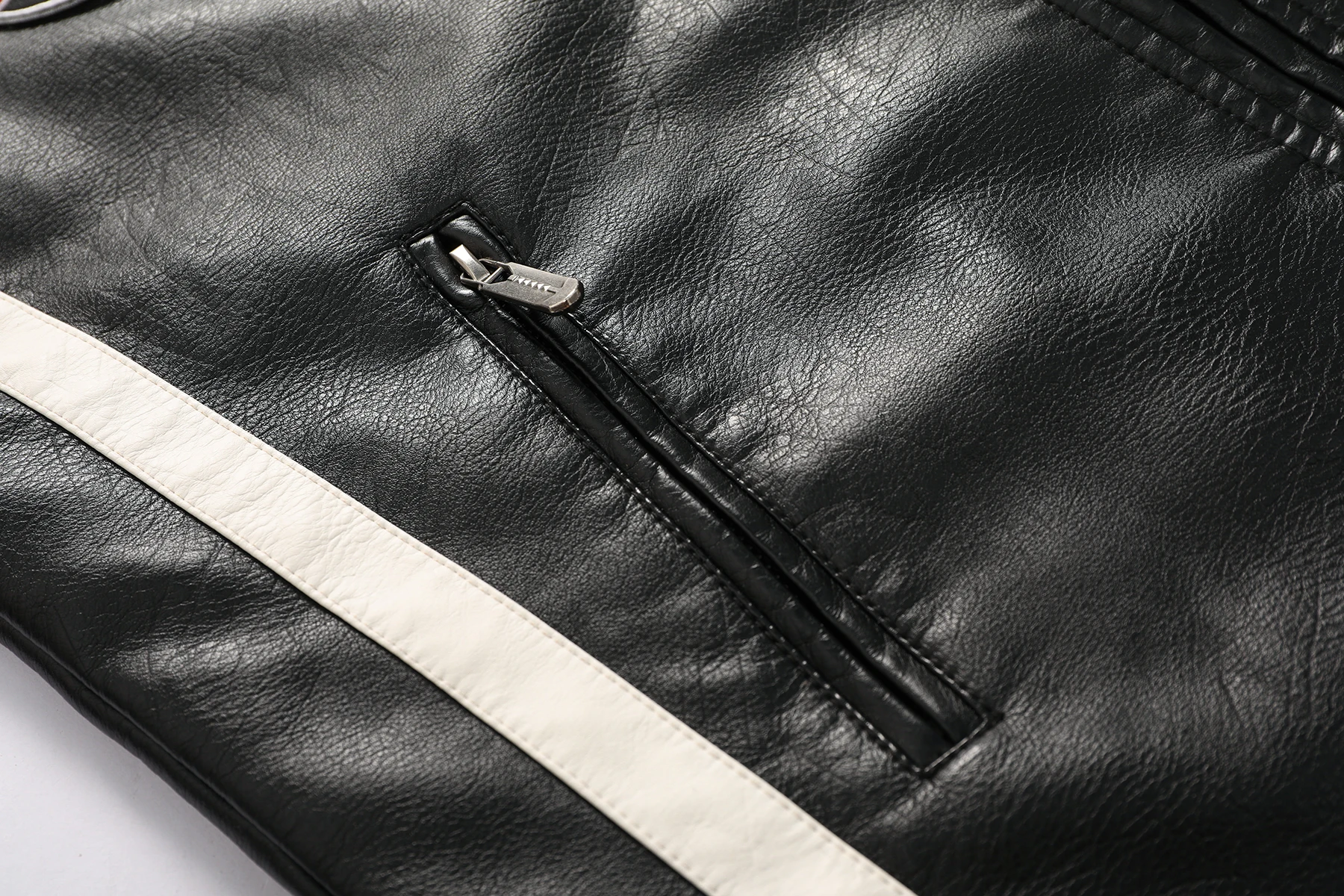 Men's Motorcycle Racing Suit PU Leather Label Color Jacket