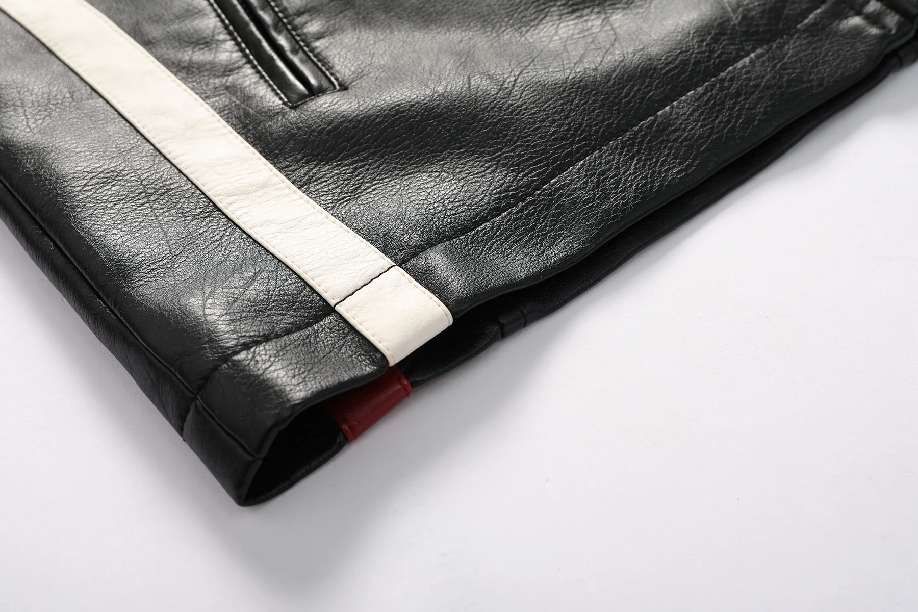 Men's Motorcycle Racing Suit PU Leather Label Color Jacket