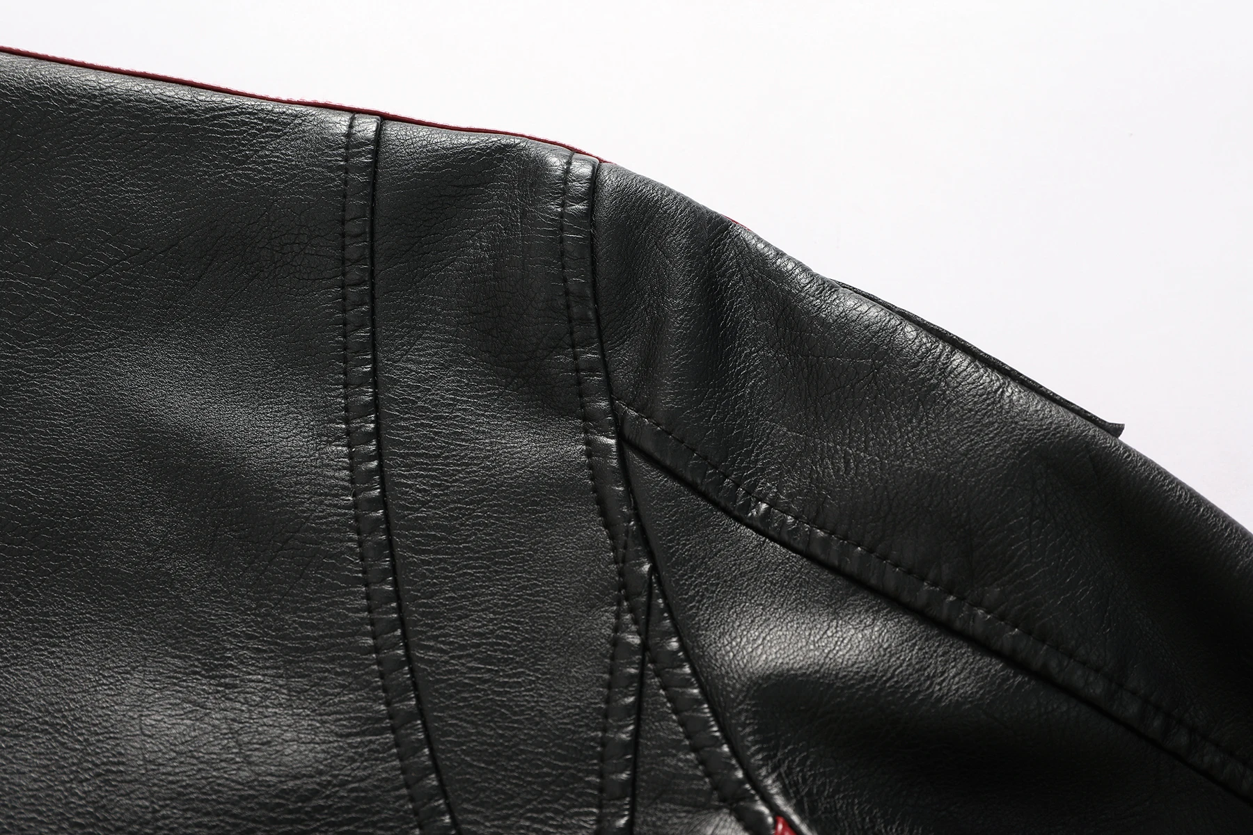 Men's Motorcycle Racing Suit PU Leather Label Color Jacket