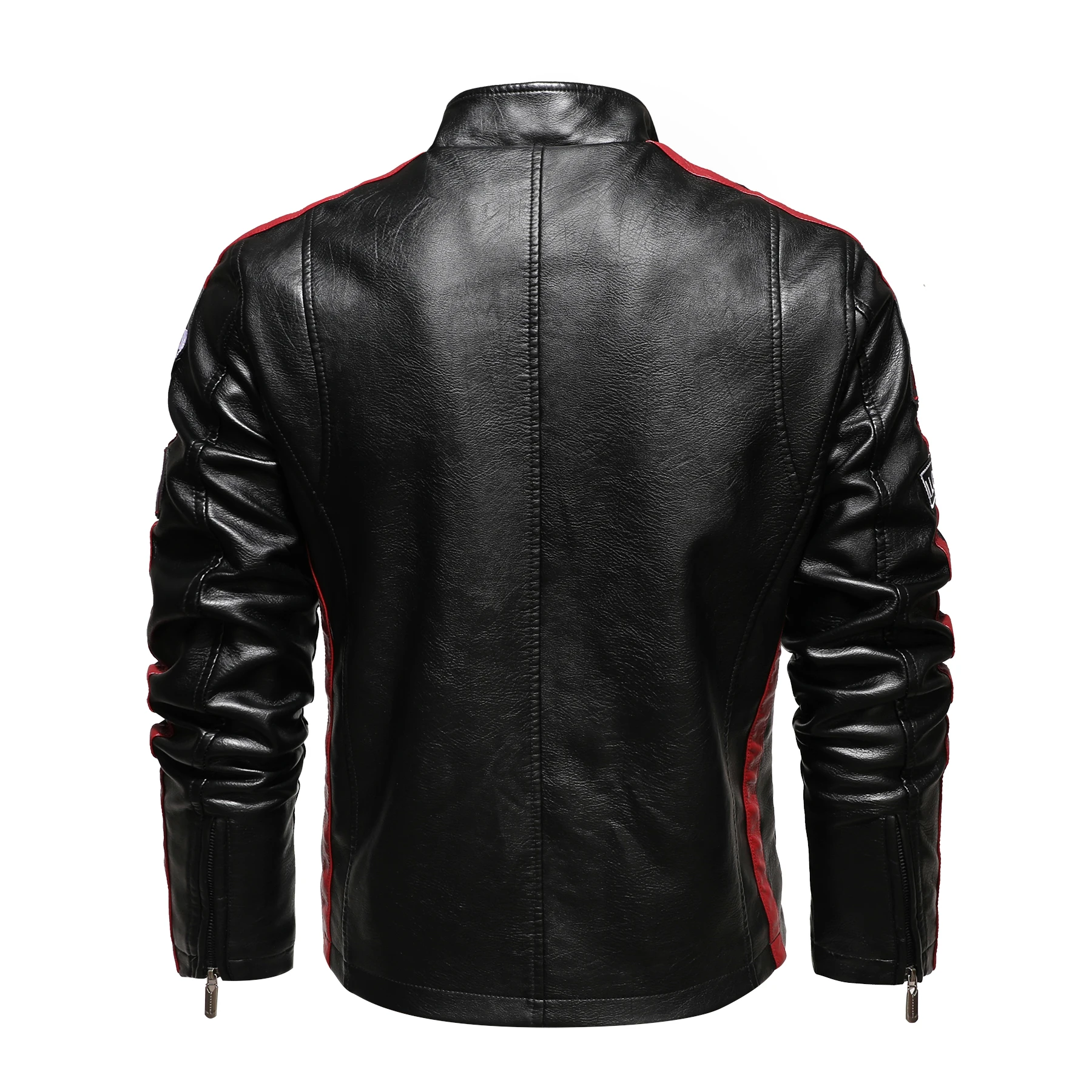 Men's Motorcycle Racing Suit PU Leather Label Color Jacket