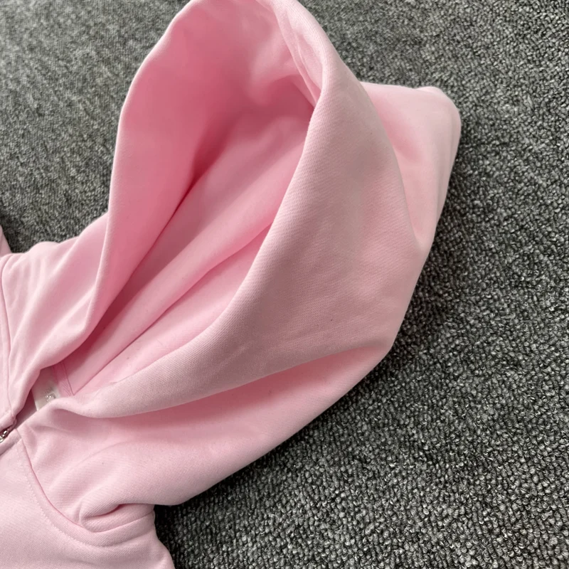Black Pink Ida Sply Zipper Hoodie Chest Towel Embroidery Patch Sweatshirts Men Women High Quality Casual Loose Pullovers Clothes