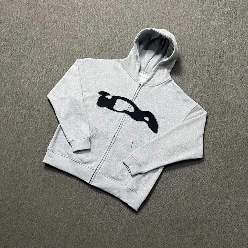 Black Pink Ida Sply Zipper Hoodie Chest Towel Embroidery Patch Sweatshirts Men Women High Quality Casual Loose Pullovers Clothes