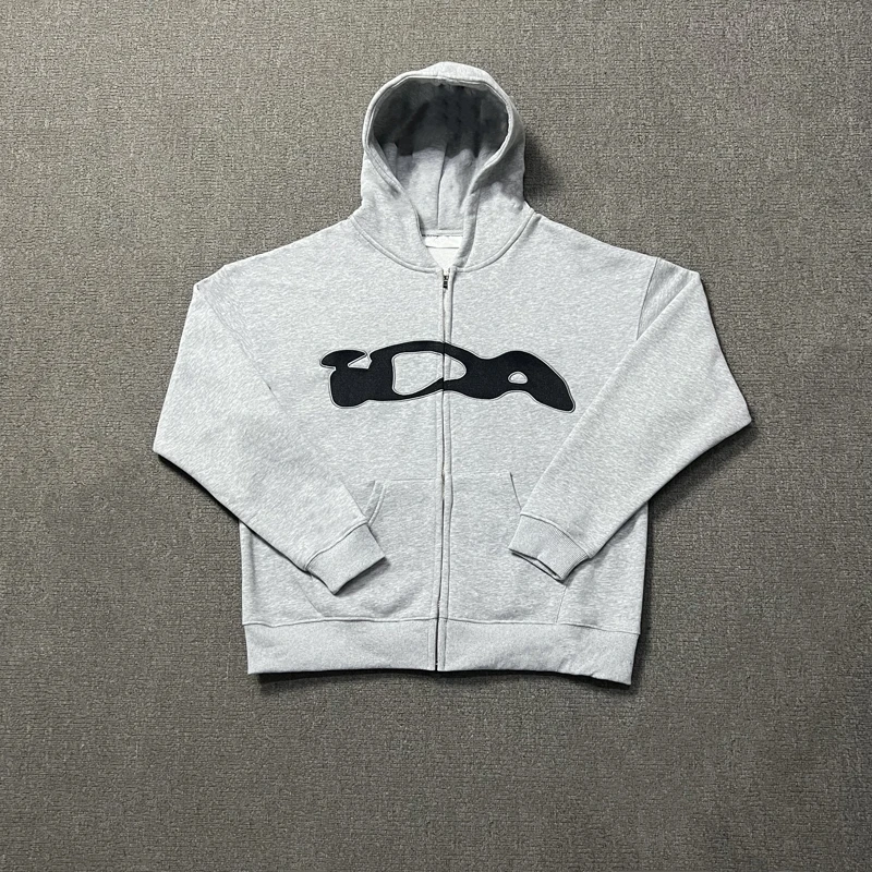 Black Pink Ida Sply Zipper Hoodie Chest Towel Embroidery Patch Sweatshirts Men Women High Quality Casual Loose Pullovers Clothes